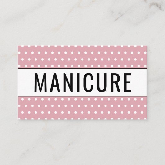 Manicure - Polka Dots Pink 名刺 (正面)