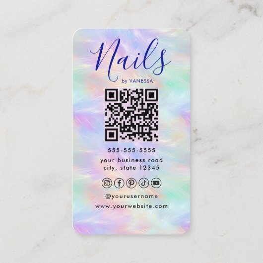 Manicurist Artist Nail Art Studio Stylish Opal 名刺 (裏面)