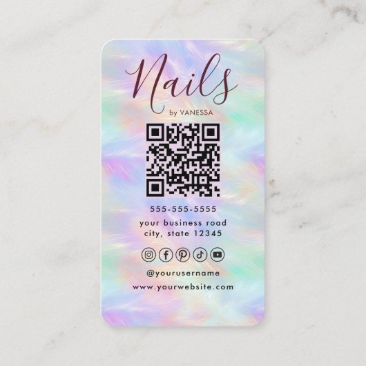 Manicurist Artist Nail Art Studio Stylish Opal 名刺 (裏面)