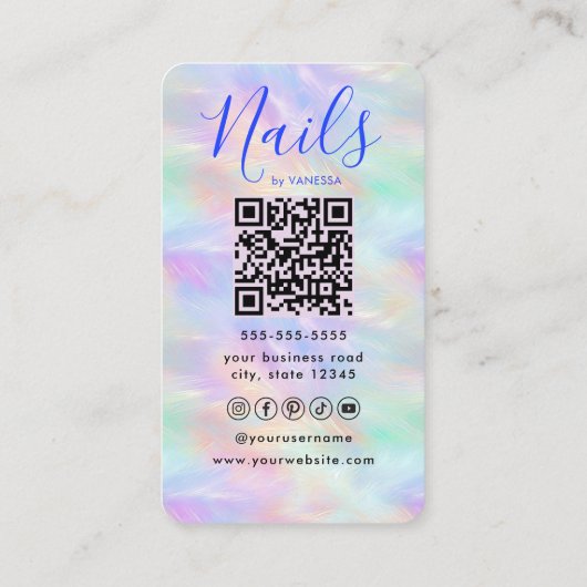 Manicurist Artist Nail Art Studio Stylish Opal 名刺 (裏面)