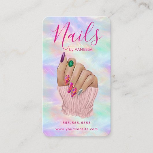 Manicurist Artist Stylish Nail Salon Chic Opal 名刺 (正面)