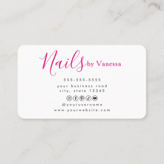 Manicurist Beauty Salon Nail Technician 名刺 (裏面)