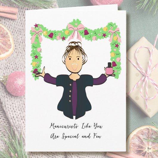 Manicurist Cartoon Funny Thank You from Customer カード