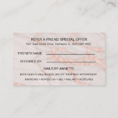 Manicurist Nail Tech Refer a Friend Rose Gold  名刺 (裏面)