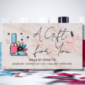 Manicurist Nail Tech Rose Marble Gift Certificate  名刺