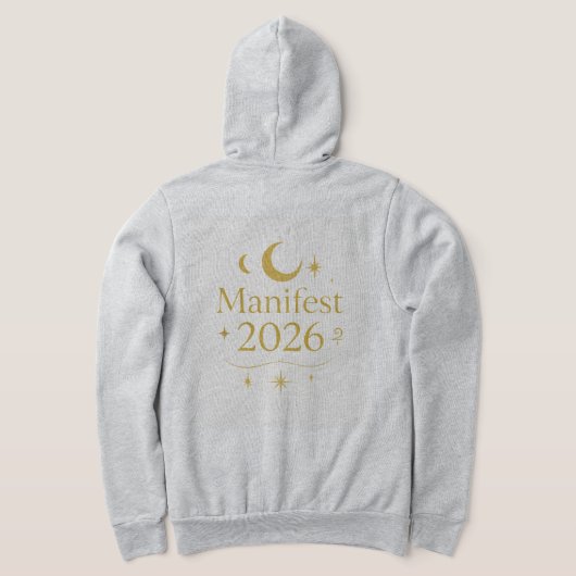 Manifest 2026 Hoodie with Gold Moon & Stars | Mini パーカ (レイダウン裏面)