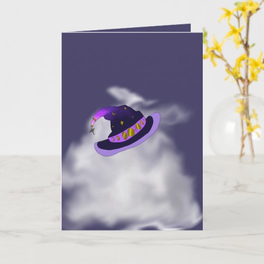 Manifest Magic Witch Hat Folded Halloween Card カード (黄色い花)