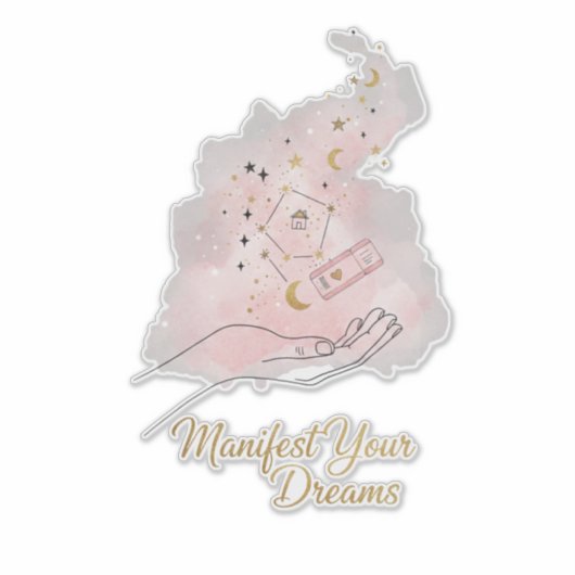 Manifest Your Dreams Sticker - Celestial Boho  シール (正面)