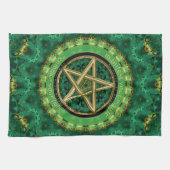 Manifest Your Magic Golden Pentacle Nature Green キッチンタオル (横)
