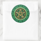 Manifest Your Magic Golden Pentacle Nature Green ラウンドシール (バッグ)
