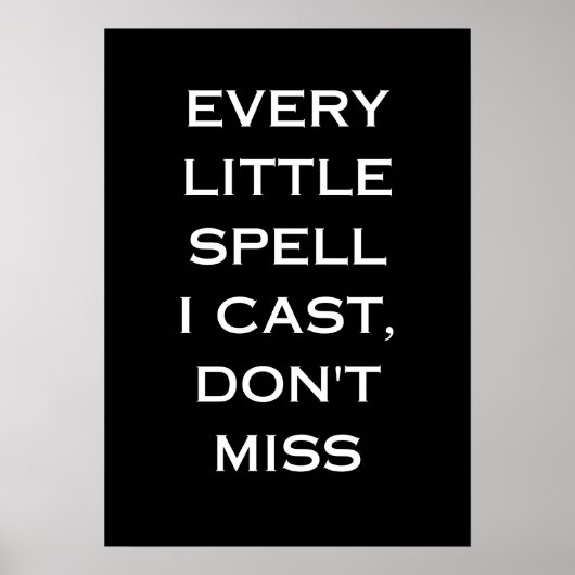 Manifestation Magic Black Quote, Minimalist Design ポスター (正面)