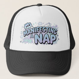 Manifesting A Nap Funny Sleepy Pastel Comic キャップ