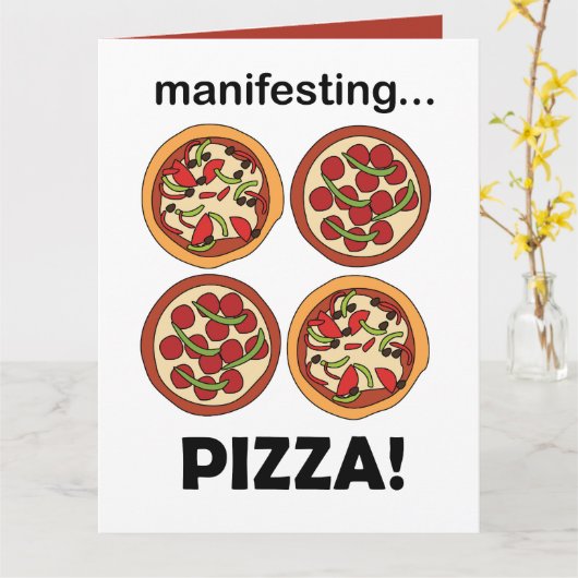 Manifesting Pepperoni Cheese Pizza  カード (黄色い花)