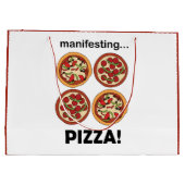 Manifesting Pepperoni Pizza Birthday Party ラージペーパーバッグ (裏面)