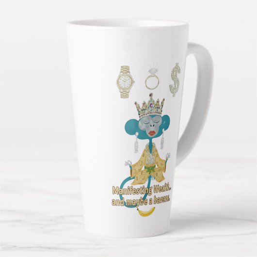 manifesting wealth カフェラテマグ (右アングル)