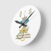 manifesting wealth ラウンド壁時計 (傾斜)