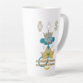 Manifesting Wealth Monkey zen art  カフェラテマグ (右アングル)