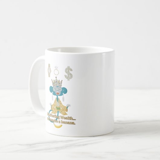 Manifesting Wealth Monkey zen art  コーヒーマグカップ (正面左)