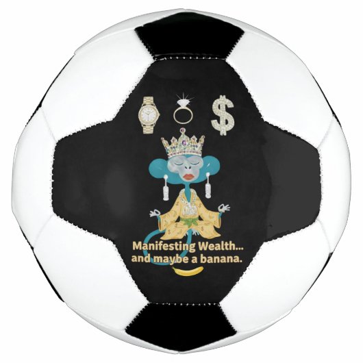 Manifesting Wealth Monkey zen art サッカーボール (正面)