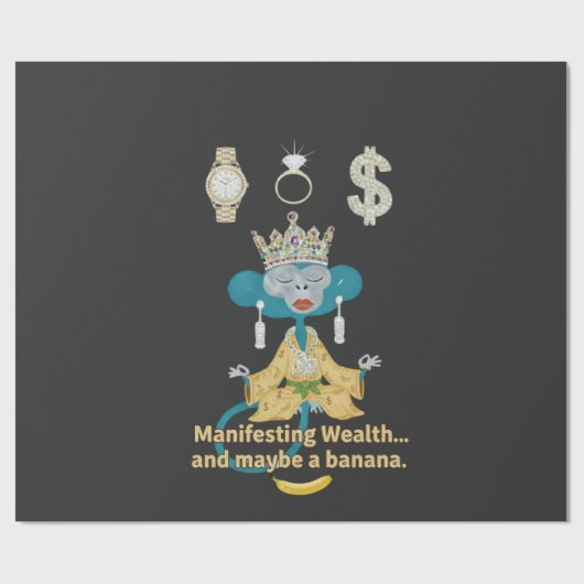 Manifesting Wealth Monkey zen art ラッピングペーパー (フラット)