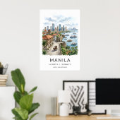 Manila Cityscape Wall Art - Golden Hour, Horse ポスター (ホームオフィス)
