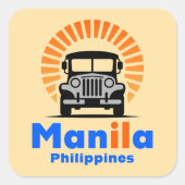 Manila Philippines Southeast Asia スクエアシール (正面)