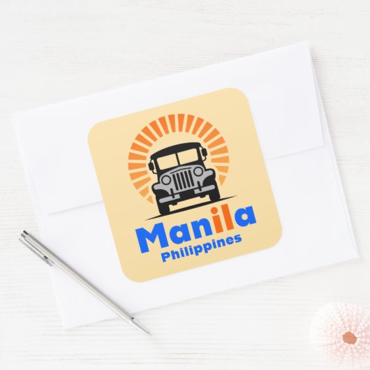 Manila Philippines Southeast Asia スクエアシール (封筒)