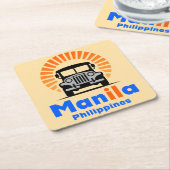 Manila Philippines Southeast Asia スクエアペーパーコースター (アングル)