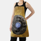 Manipulated Julia Fractal On Gold Background エプロン (インサイチュ)