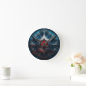 Manipulated Mandelbrot with Starburst Center  ラウンド壁時計 (ホーム)