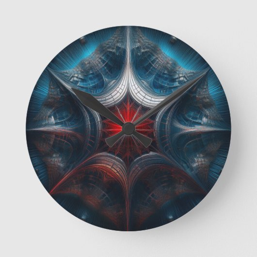 Manipulated Mandelbrot with Starburst Center  ラウンド壁時計 (正面)