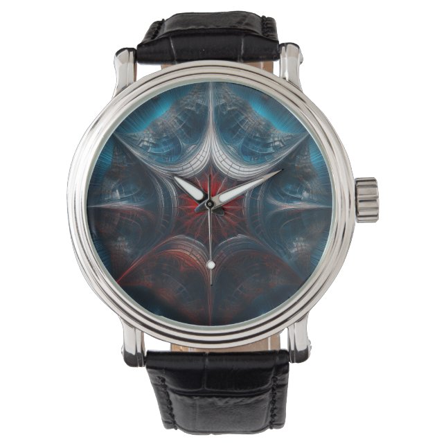 Manipulated Mandelbrot with Starburst Center  腕時計 (正面)