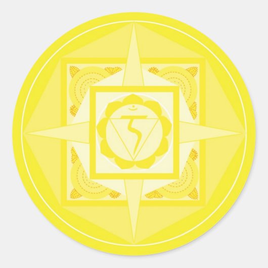 Manipura Chakra Mandala (Solarplexus Chakra) ラウンドシール (正面)