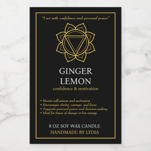 Manipura Solar Plexus Chakra Candle Label  フードラベル (シングルラベル)