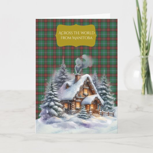 Manitoba Provincial Tartan Across World Christmas シーズンカード (正面)