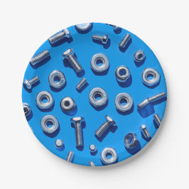 Manly Man Gear Head Nuts and Bolts paper plates ペーパープレート