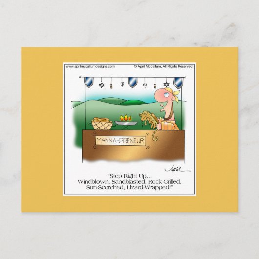MANNA-PRENEUR Cartoon Postages by April McCallum ポストカード (正面)