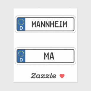Mannheim kennzeichen、ドイツ自動車免許プレート シール