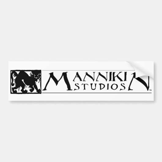 Mannikinのスタジオのロゴのバンパー バンパーステッカー (正面)