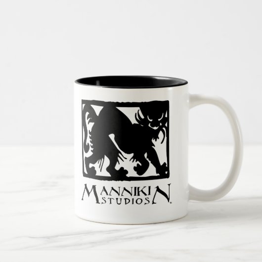 Mannikinのスタジオのロゴのマグ ツートーンマグカップ (右)