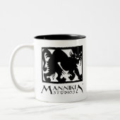 Mannikinのスタジオのロゴのマグ ツートーンマグカップ (左)
