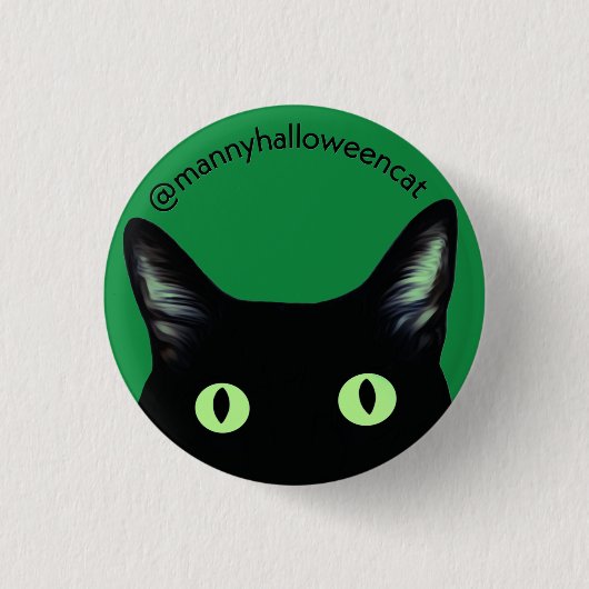 Manny Halloween Cat Button 缶バッジ (正面)