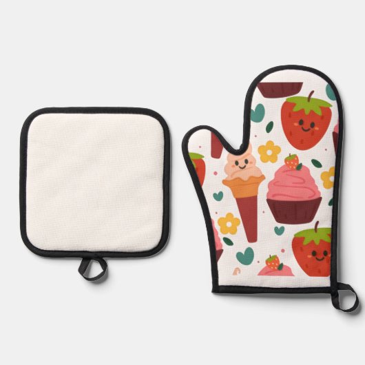 Manopla de Cocina Dulces Kawaii 鍋つかみ&鍋敷きセット (正面)