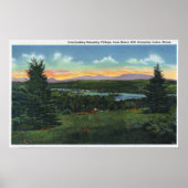 Manor Hill Overlooking Rangeley Village Scene ポスター (正面)