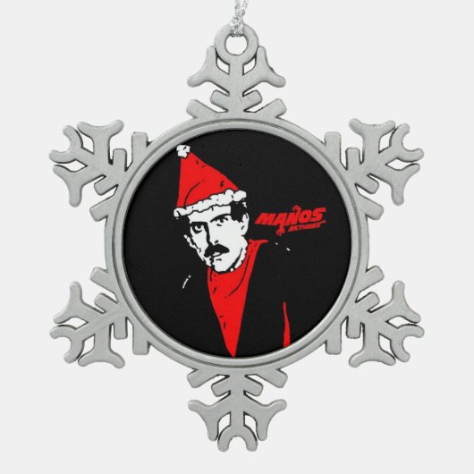 Manosはマスターのオーナメントを戻します スノーフレークピューターオーナメント (正面)