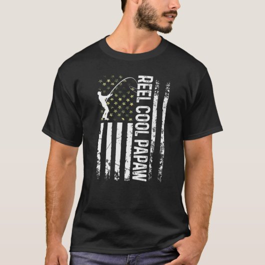 Mansアメリカ国旗のリカッコいいールパポーfor Daddy Husba Tシャツ (正面)