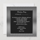 Mansヴィンテージ第60期銀金属ブラック誕生日 招待状 (裏面)