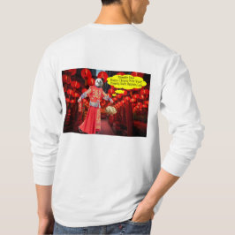 mans長い袖ティー。お中国のめでとう。pa tシャツ