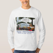 mans長い袖ティー。ハッピーオクトーバーフェスト。キリン tシャツ (正面)