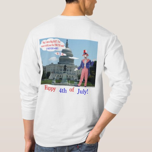 mans長い袖ティー。幸せ4th.ラット/アンクルサム tシャツ (裏面)